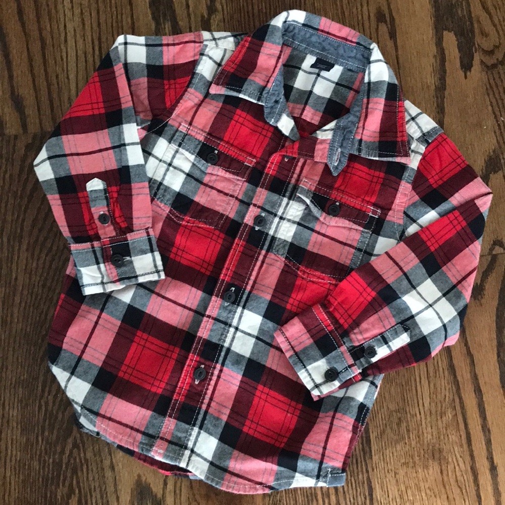 Red & black babyGap flannel shirt